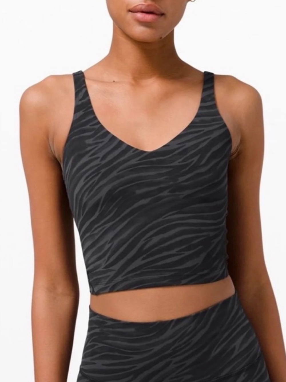 lululemon athletica Gray Zebra Print Tank Top